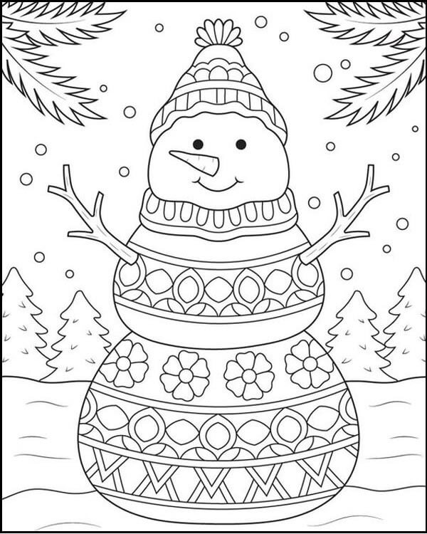 Snowman Coloring Pages: 15 Frosty Fun Sheets for Winter Days - K4 Feed