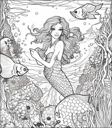 Beautiful Mermaid Coloring Pages for Fantasy Lovers - K4 Feed